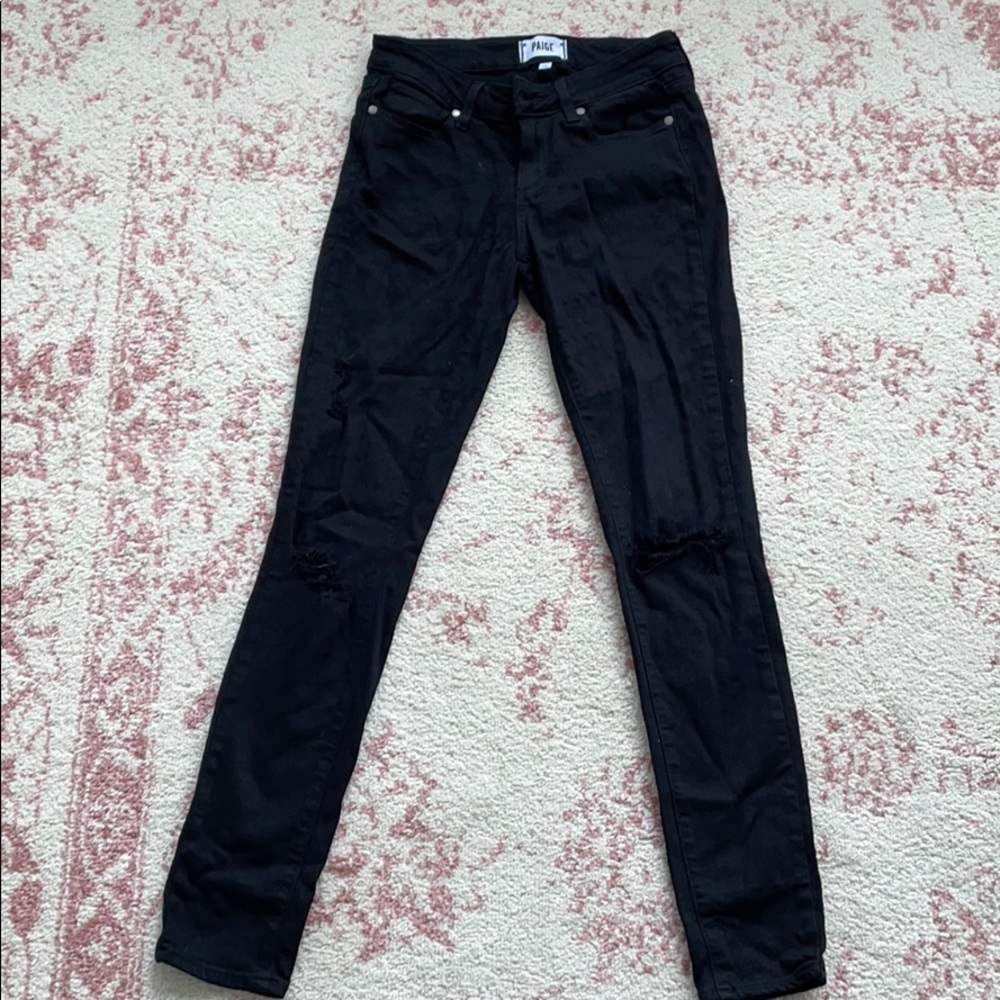 Paige Verdugo ultra skinny black distressed jeans